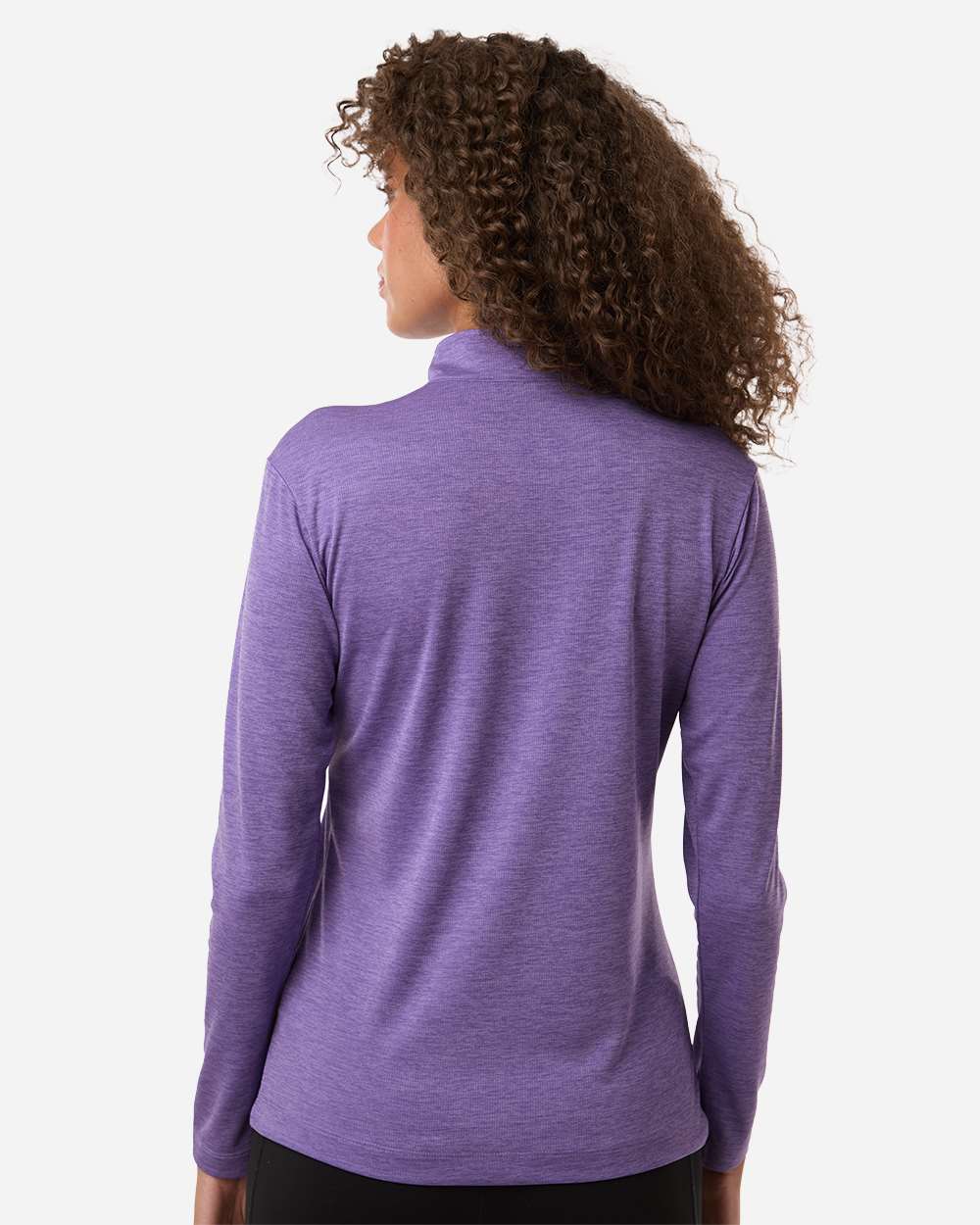 Allpro 4hm70l Women’s Pro-lock Performance Mélange Quarter-zip Pullover - Violet Melange