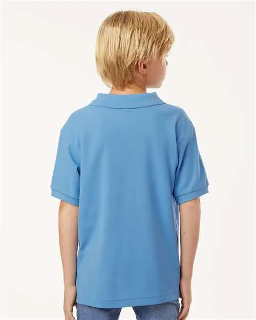 Allpro 62800y Youth Pique Polo - Carolina Blue