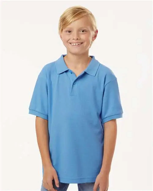 Allpro 62800y Youth Pique Polo - Carolina Blue