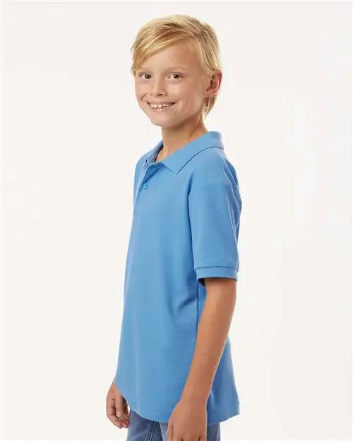 Allpro 62800y Youth Pique Polo - Carolina Blue