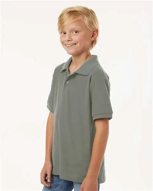 Allpro 62800y Youth Pique Polo - Graystone