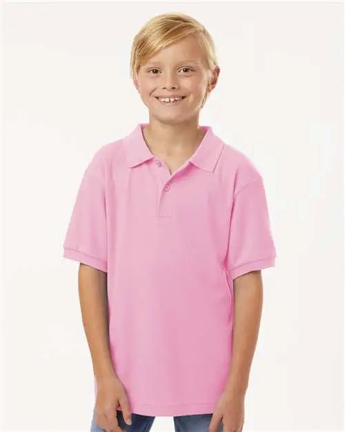 Allpro 62800y Youth Pique Polo - Light Pink
