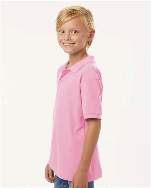 Allpro 62800y Youth Pique Polo - Light Pink