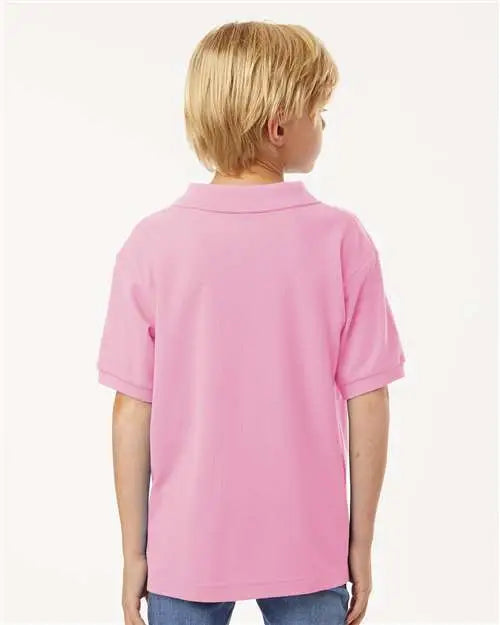 Allpro 62800y Youth Pique Polo - Light Pink