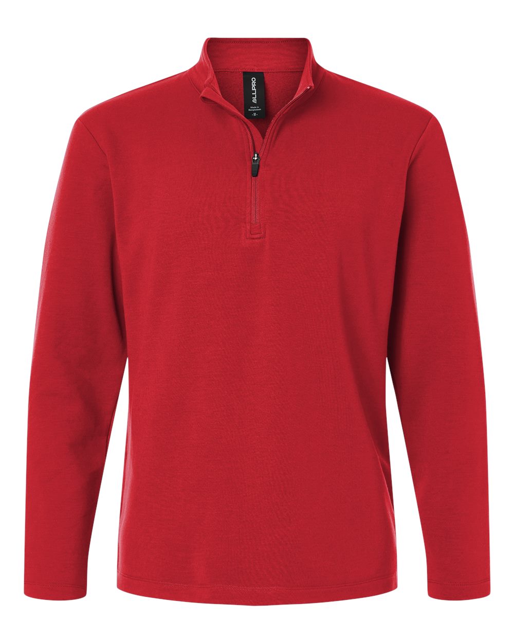 Allpro Stf870 Men’s Stretch Quarter-zip Fleece Pullover - Red