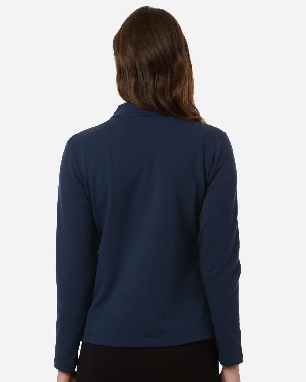 Allpro Stf870l Women’s Stretch Quarter-zip Fleece Pullover - Navy