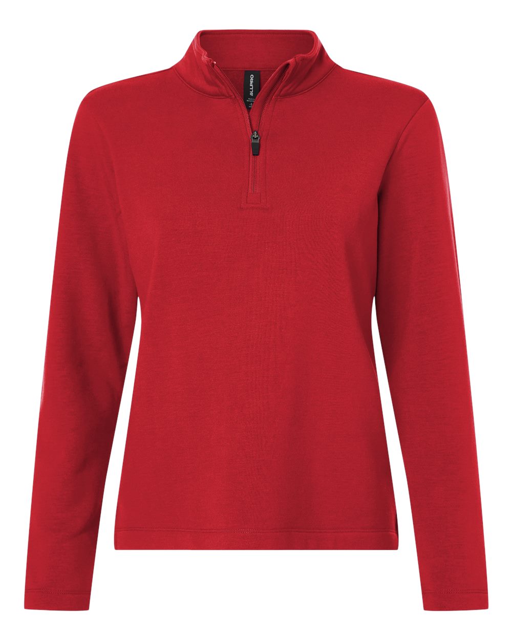 Allpro Stf870l Women’s Stretch Quarter-zip Fleece Pullover - Red