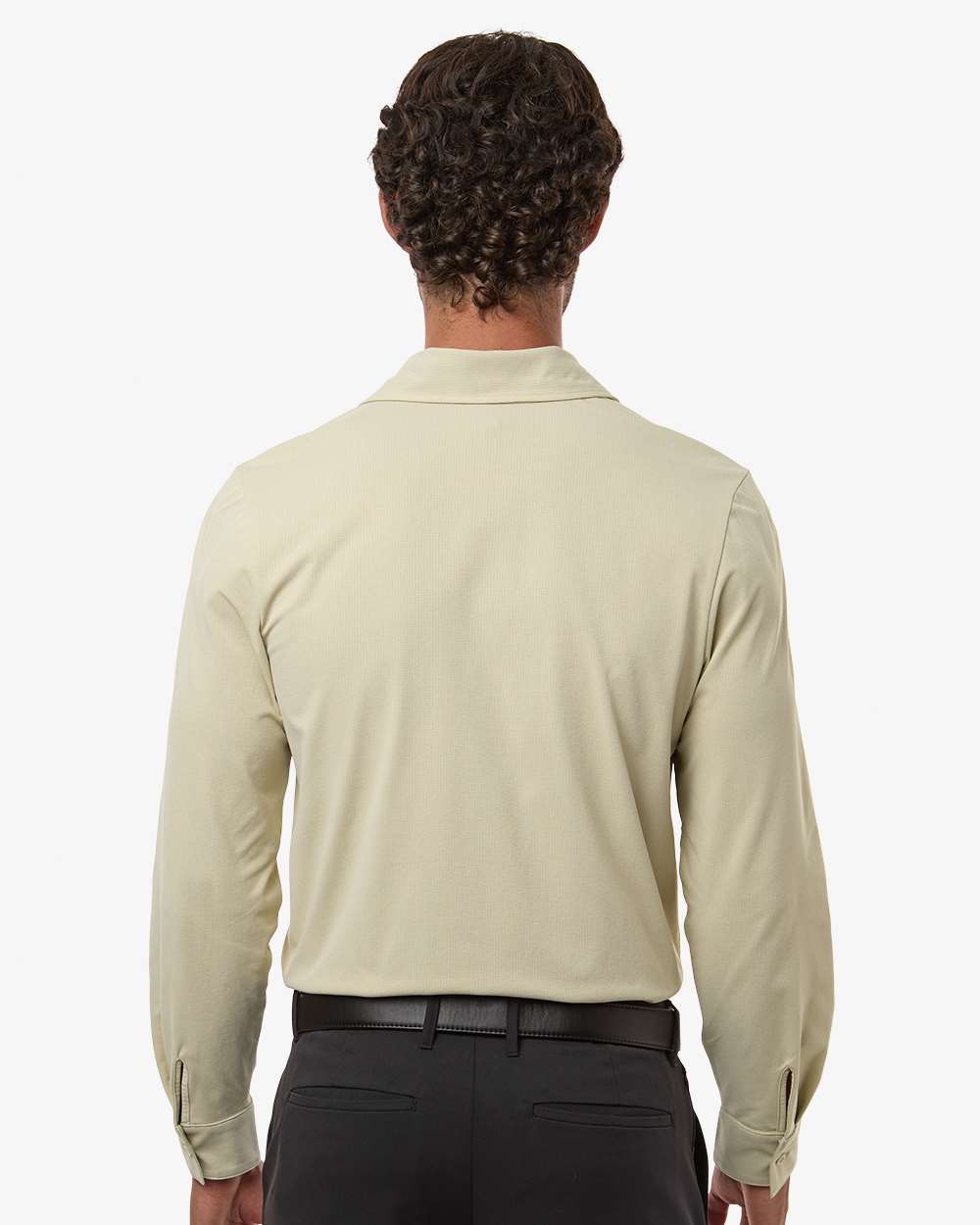 Back view of Sand AllPro 41SPLS Men's Pro-Flex Button Down Shirt