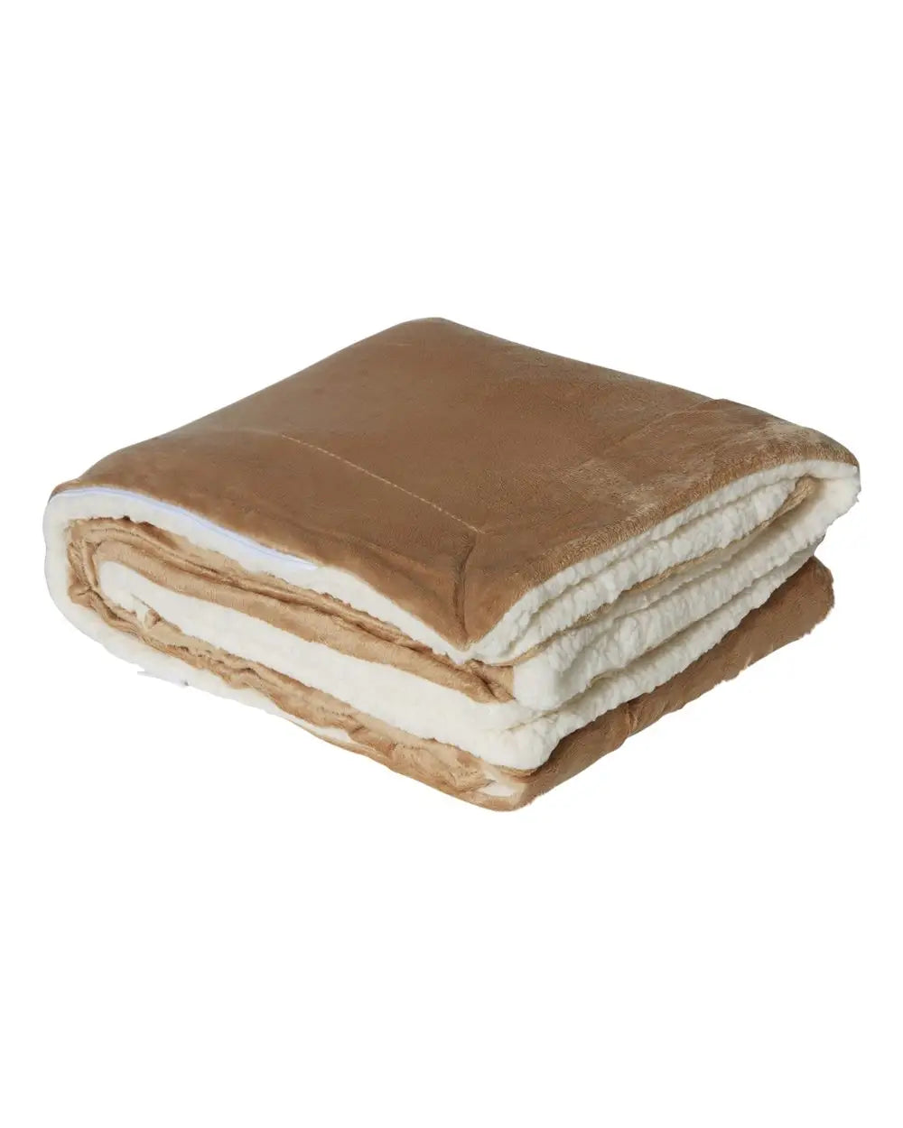 Alpine Fleece 8712 Micro Mink Sherpa Blanket - Camel - Brown / one Size Fits Most