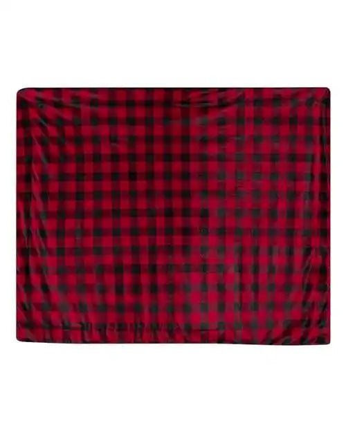 Alpine Fleece 8712 Micro Mink Sherpa Blanket - Red Buffalo - one Size Fits Most