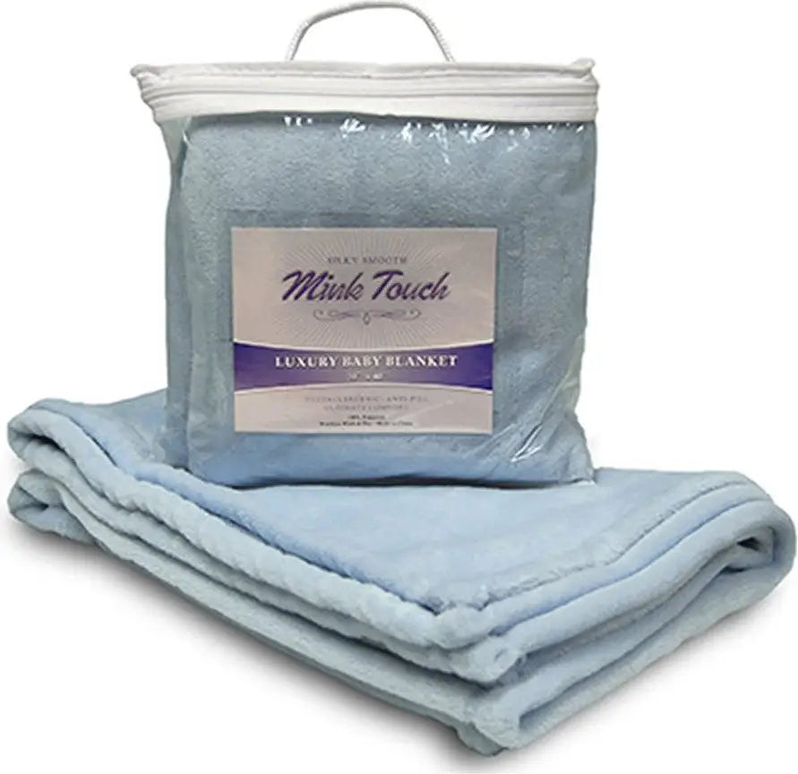 Alpine Fleece 8722 Mink Touch Luxury Baby Blanket - Blue - Gray / one Size Fits Most