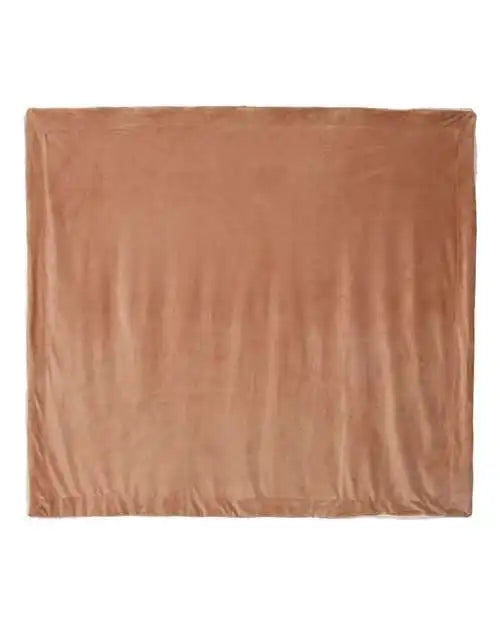 Alpine Fleece 8726 Oversized Mink Sherpa Blanket - Camel - Brown / one Size Fits Most