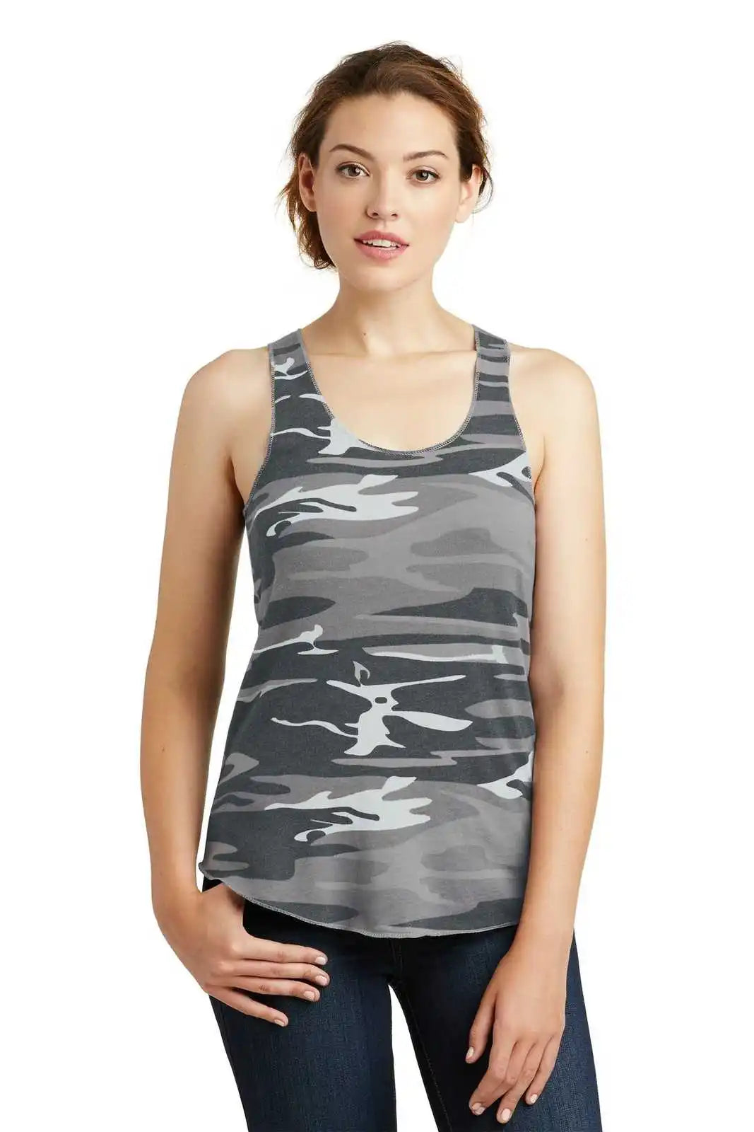 Alternative Aa1927 Discontinued Women’s Meegs Eco-jersey Racer Tank - Gray Camo