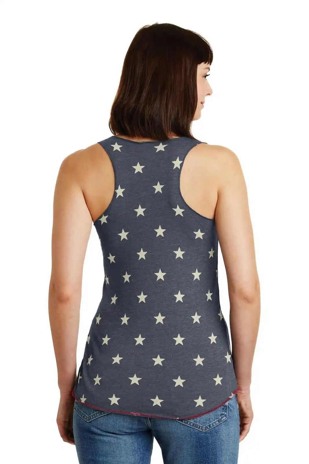 Alternative Aa1927 Discontinued Women’s Meegs Eco-jersey Racer Tank - Stars