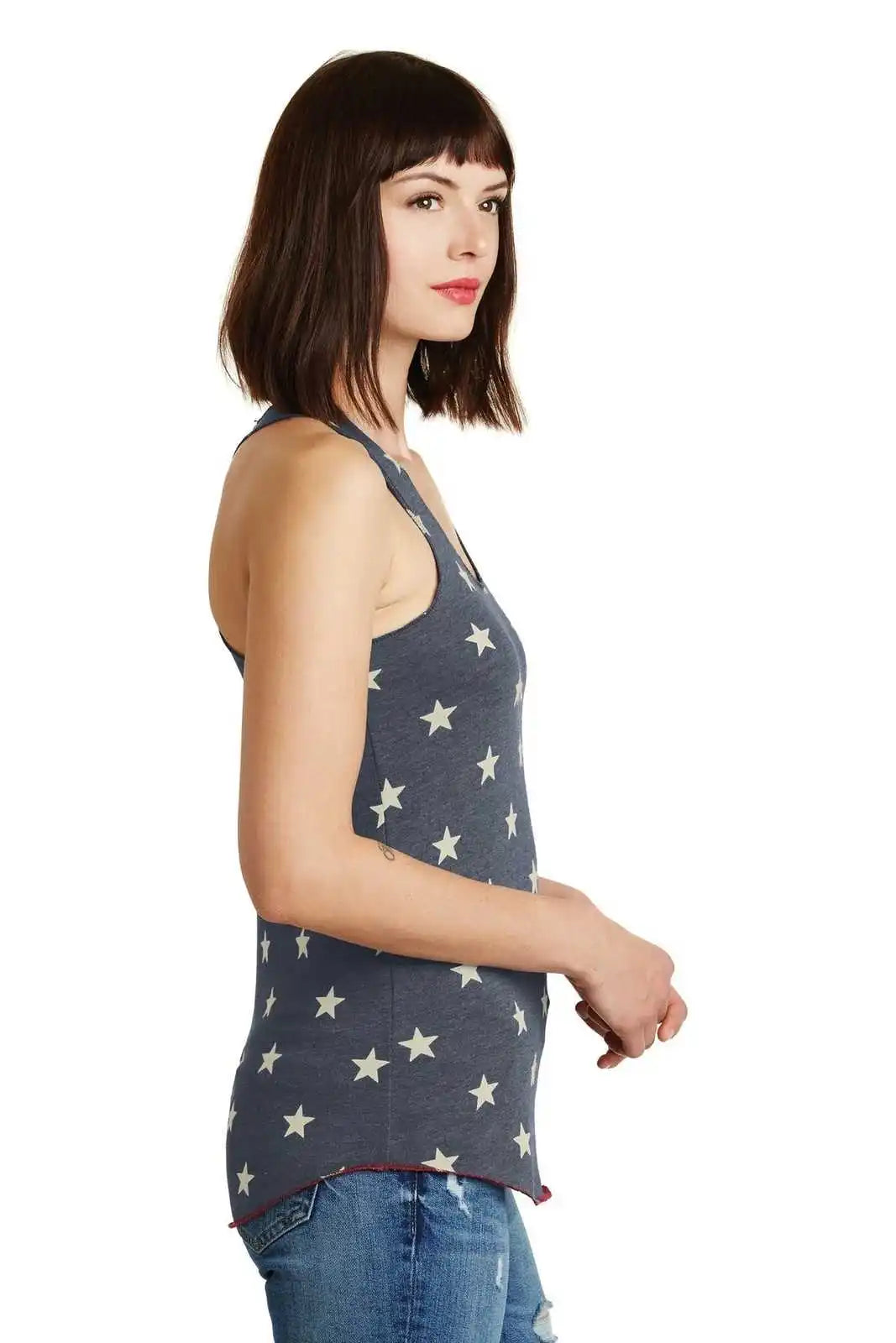 Alternative Aa1927 Discontinued Women’s Meegs Eco-jersey Racer Tank - Stars