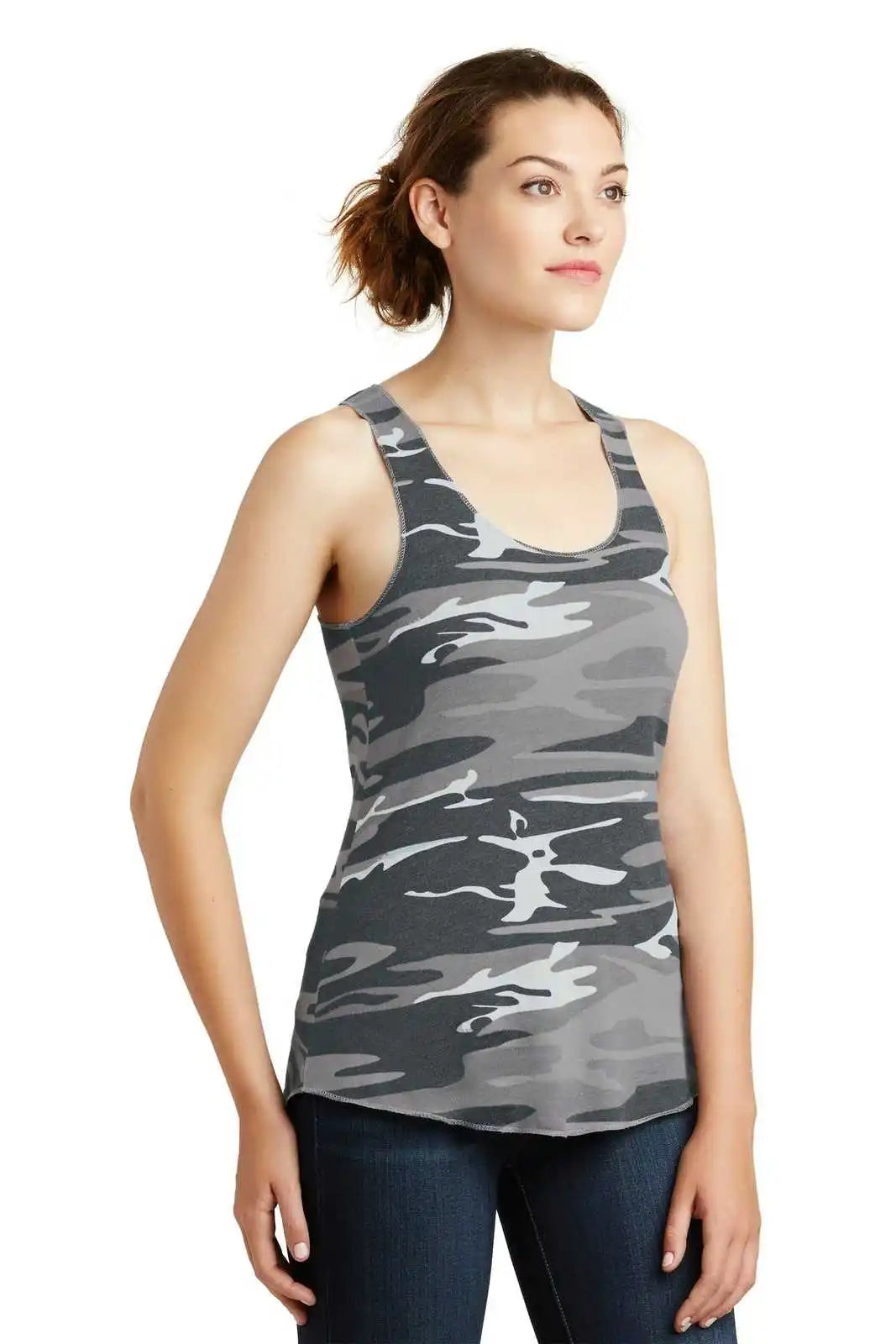Alternative Aa1927 Discontinued Women’s Meegs Eco-jersey Racer Tank - Gray Camo
