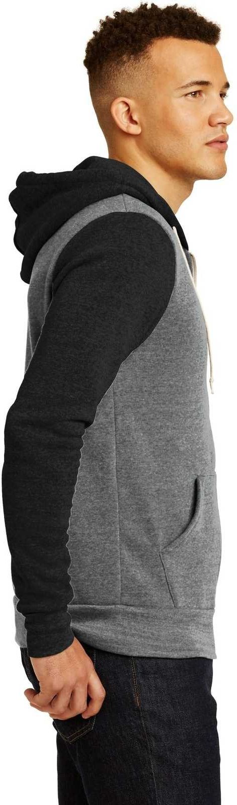 Alternative Aa32023 Colorblock Rocky Eco Fleece Zip Hoodie - Gray True Black