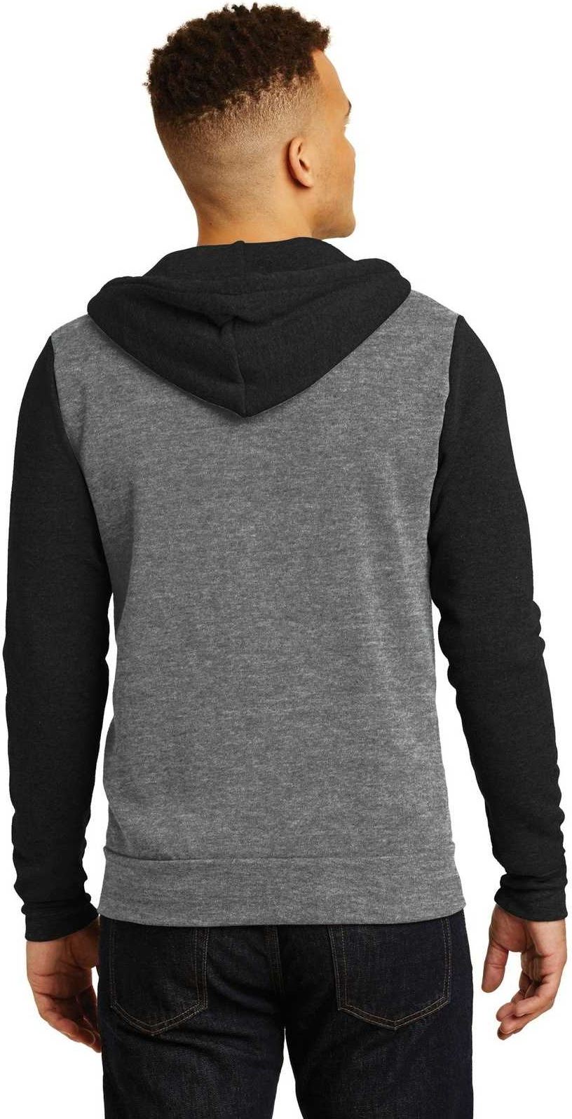 Alternative Aa32023 Colorblock Rocky Eco Fleece Zip Hoodie - Gray True Black