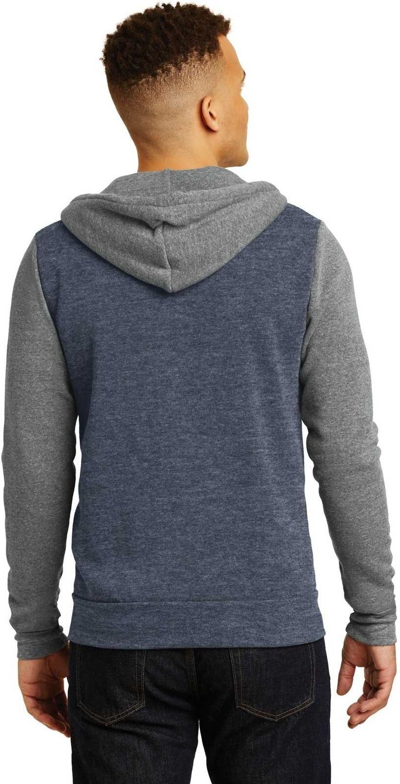 Alternative Aa32023 Colorblock Rocky Eco Fleece Zip Hoodie - True Navy Gray