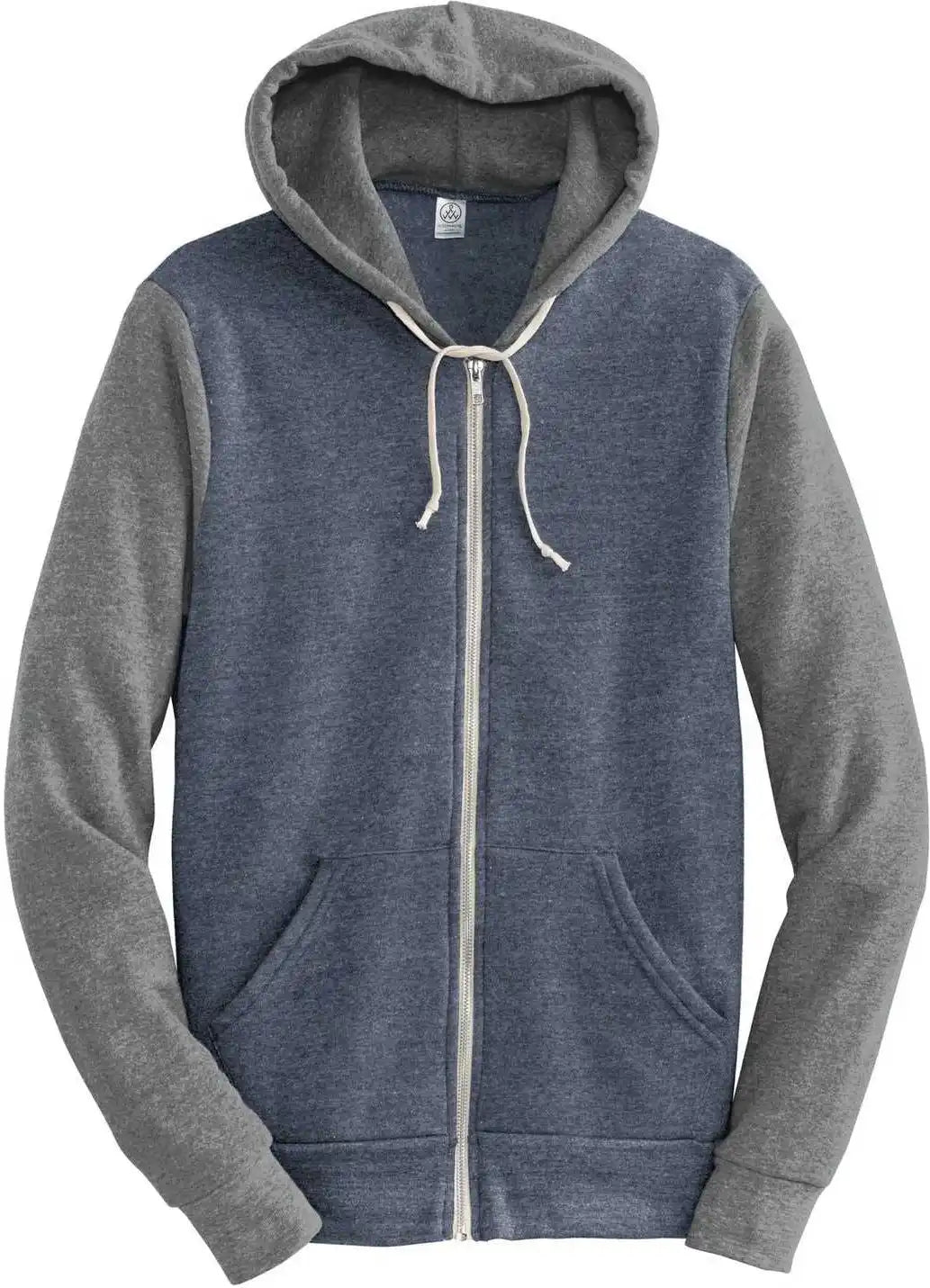 Alternative Aa32023 Colorblock Rocky Eco Fleece Zip Hoodie - True Navy Gray