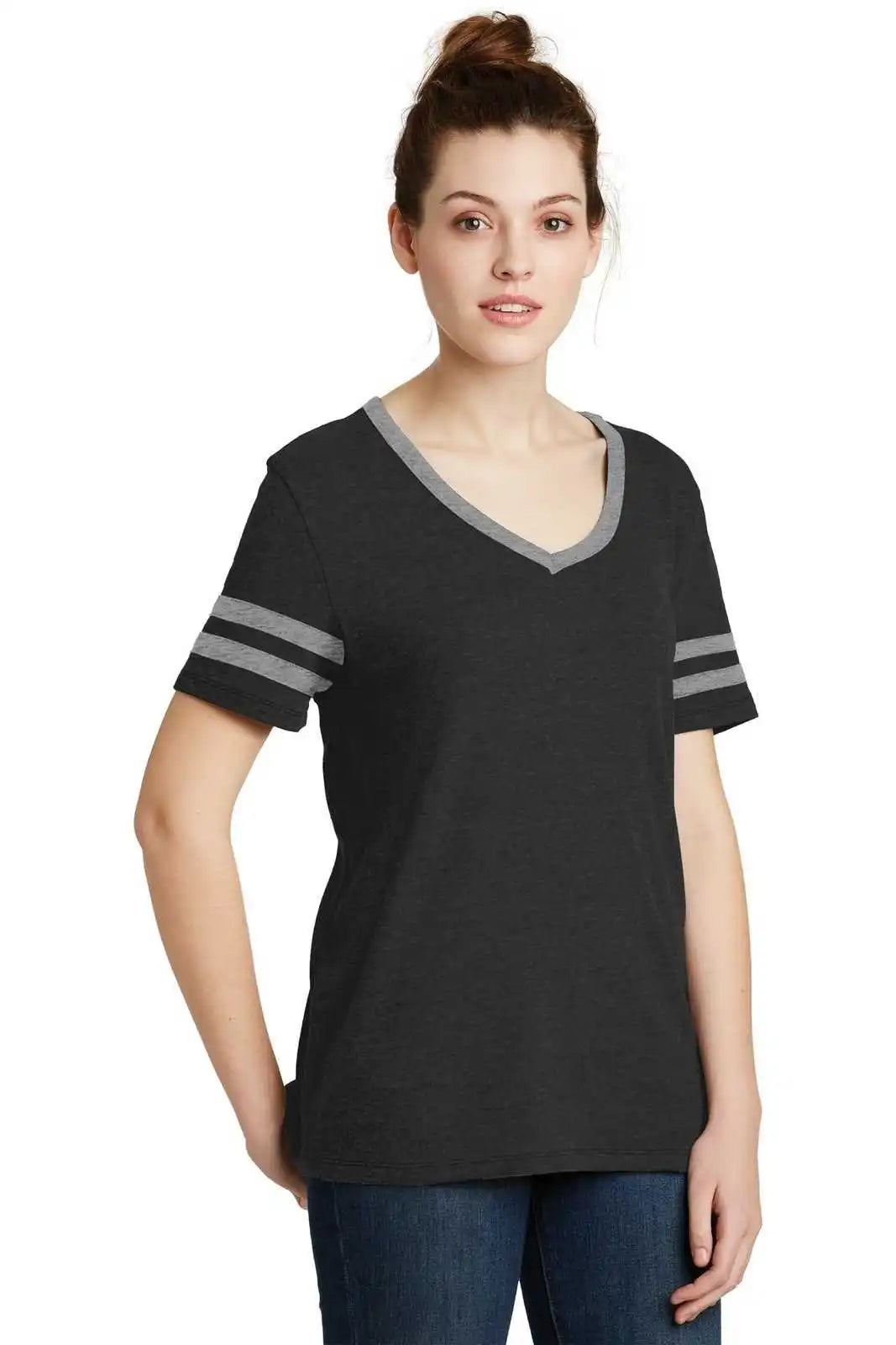 Alternative Aa5058 Women’s Varsity Vintage 50/50 Tee - Black Smoke