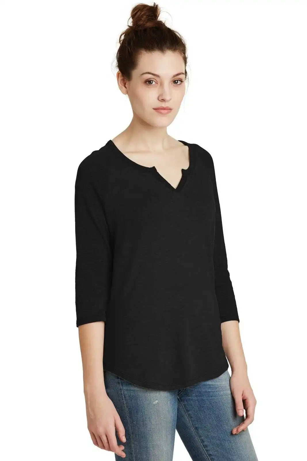 Alternative Aa5060 Women’s Outfield 3/4-sleeve Vintage 50/50 Tee - Black