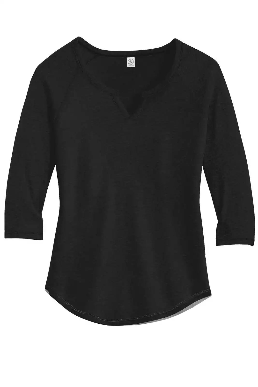 Alternative Aa5060 Women’s Outfield 3/4-sleeve Vintage 50/50 Tee - Black