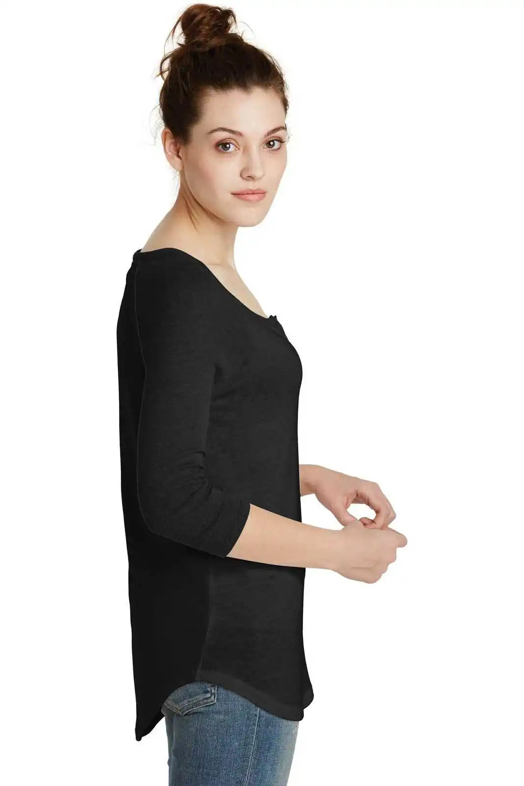 Alternative Aa5060 Women’s Outfield 3/4-sleeve Vintage 50/50 Tee - Black