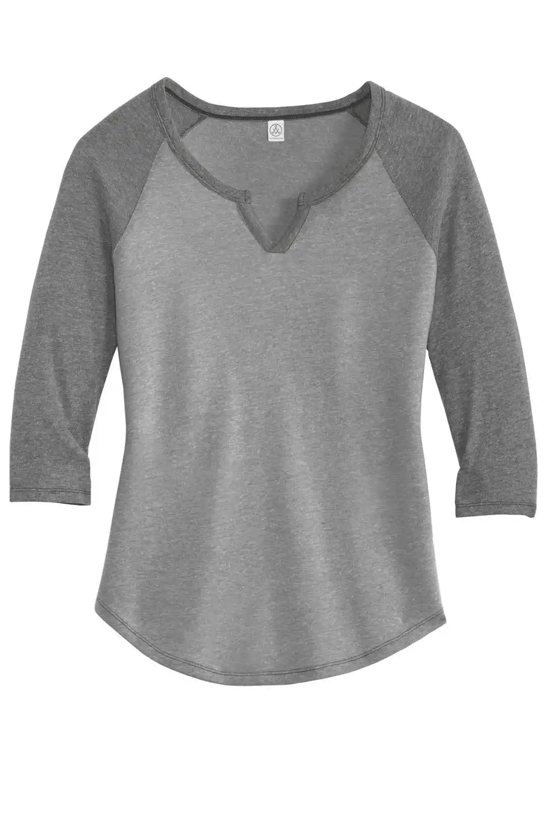Alternative Aa5060 Women’s Outfield 3/4-sleeve Vintage 50/50 Tee - Smoke Coal