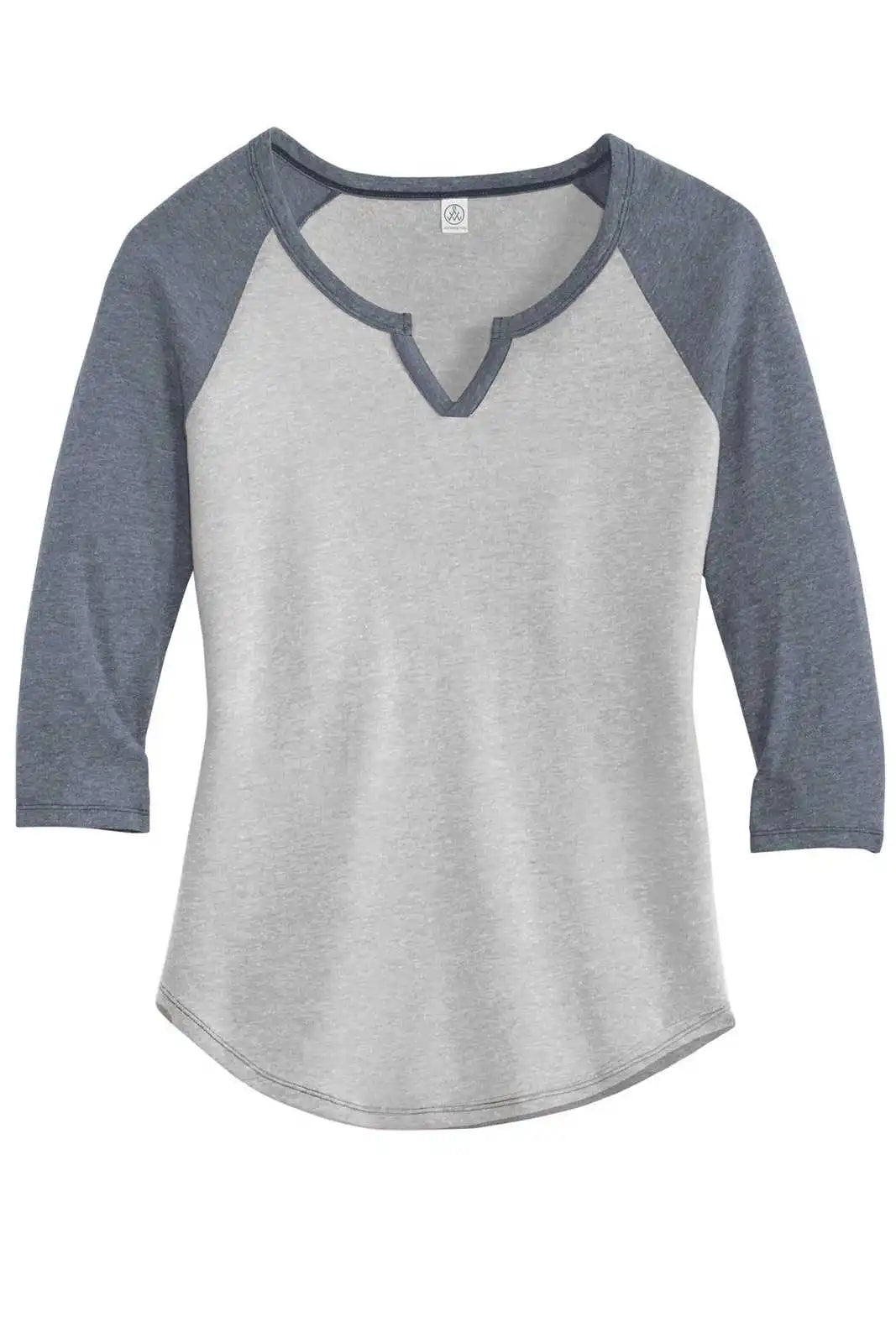 Alternative Aa5060 Women’s Outfield 3/4-sleeve Vintage 50/50 Tee - Silver Navy