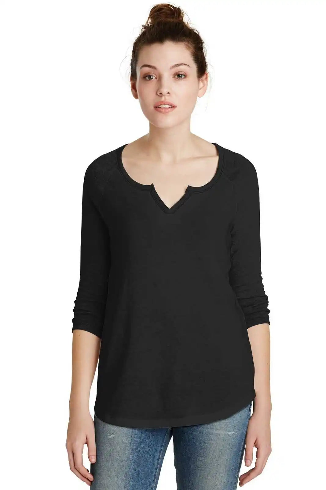 Alternative Aa5060 Women’s Outfield 3/4-sleeve Vintage 50/50 Tee - Black