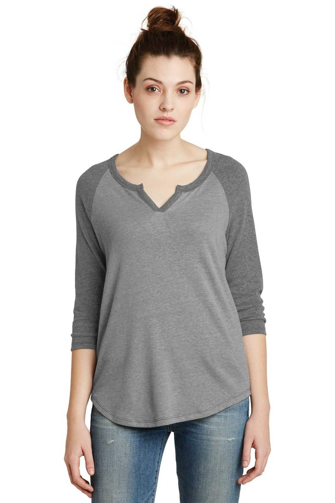 Alternative Aa5060 Women’s Outfield 3/4-sleeve Vintage 50/50 Tee - Smoke Coal