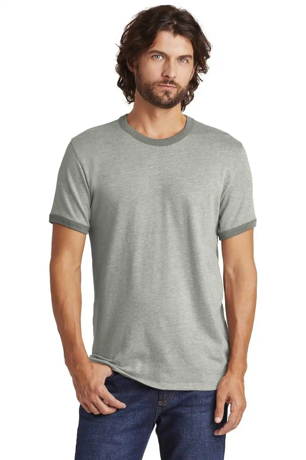 Alternative Aa5103 the Keeper Vintage 50/50 Ringer Tee - Smoke Coal
