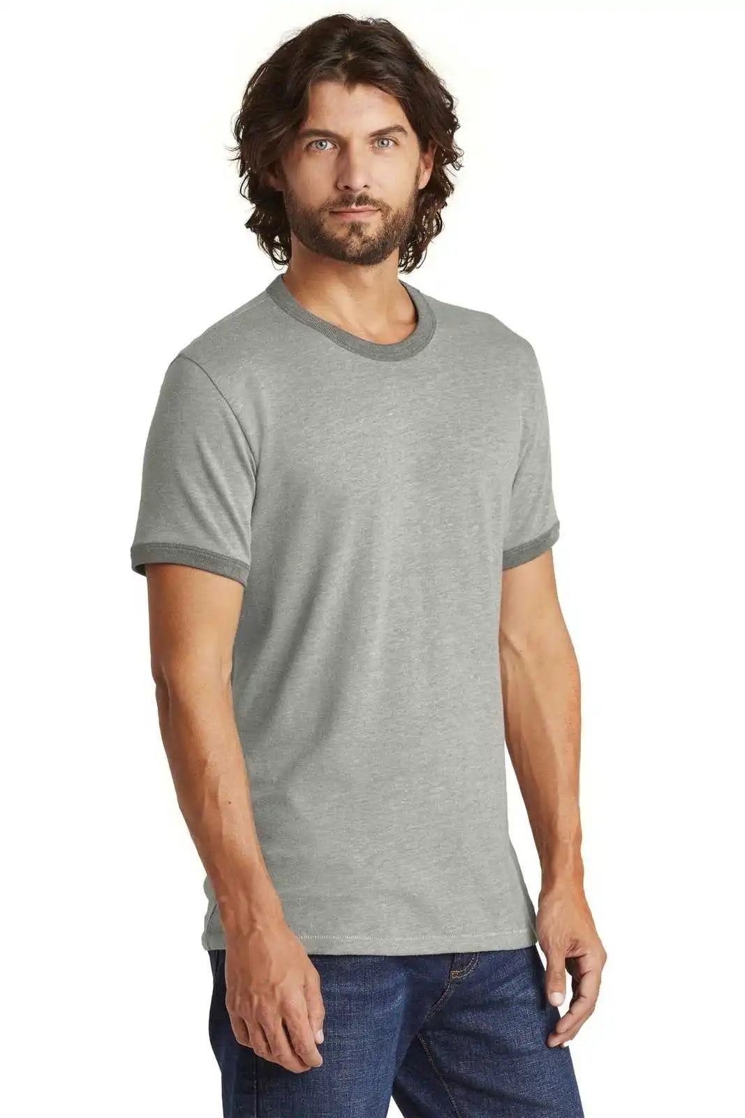Alternative Aa5103 the Keeper Vintage 50/50 Ringer Tee - Smoke Coal