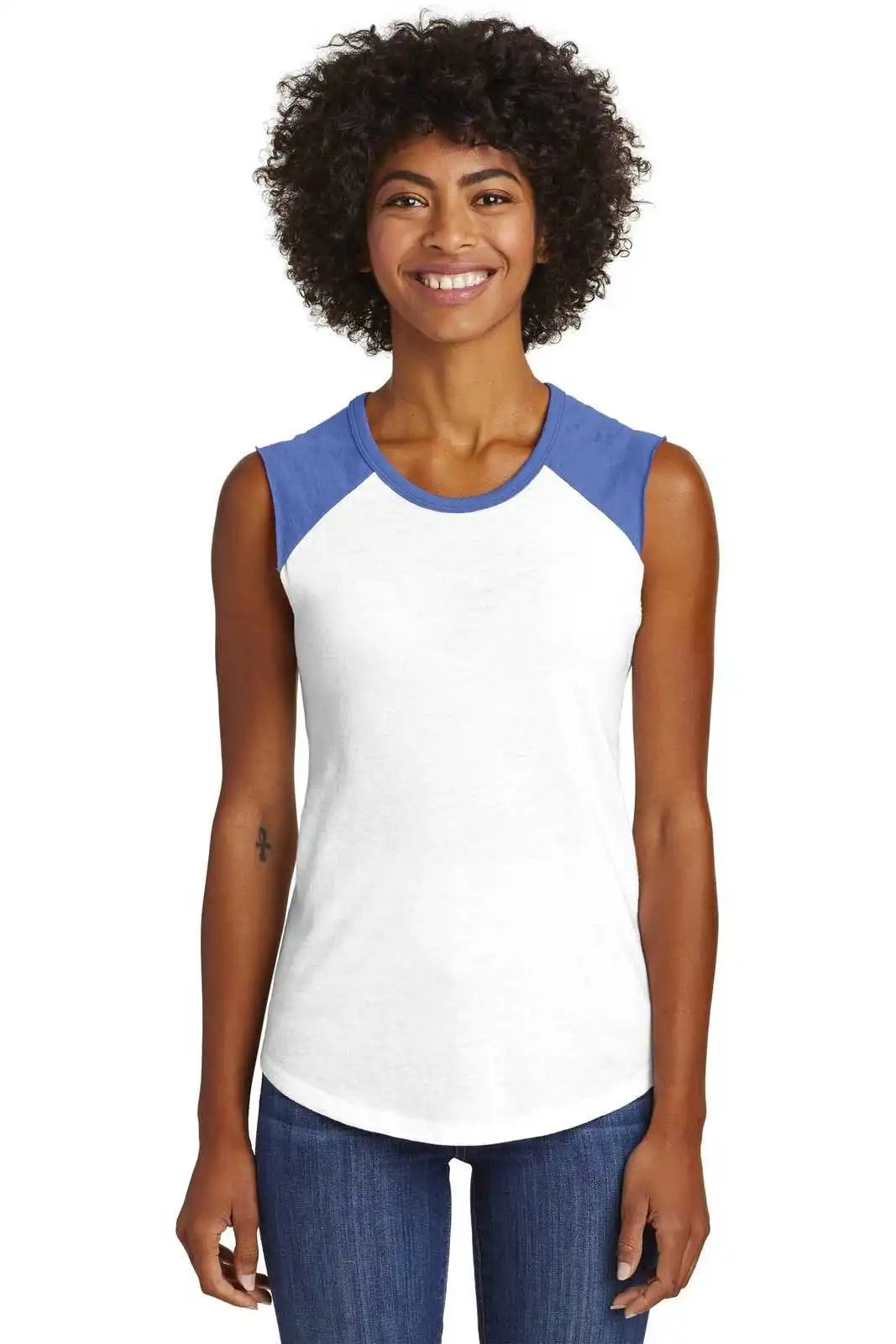 Alternative Aa5104 Women’s Team Player Vintage 50/50 Tee - White Royal