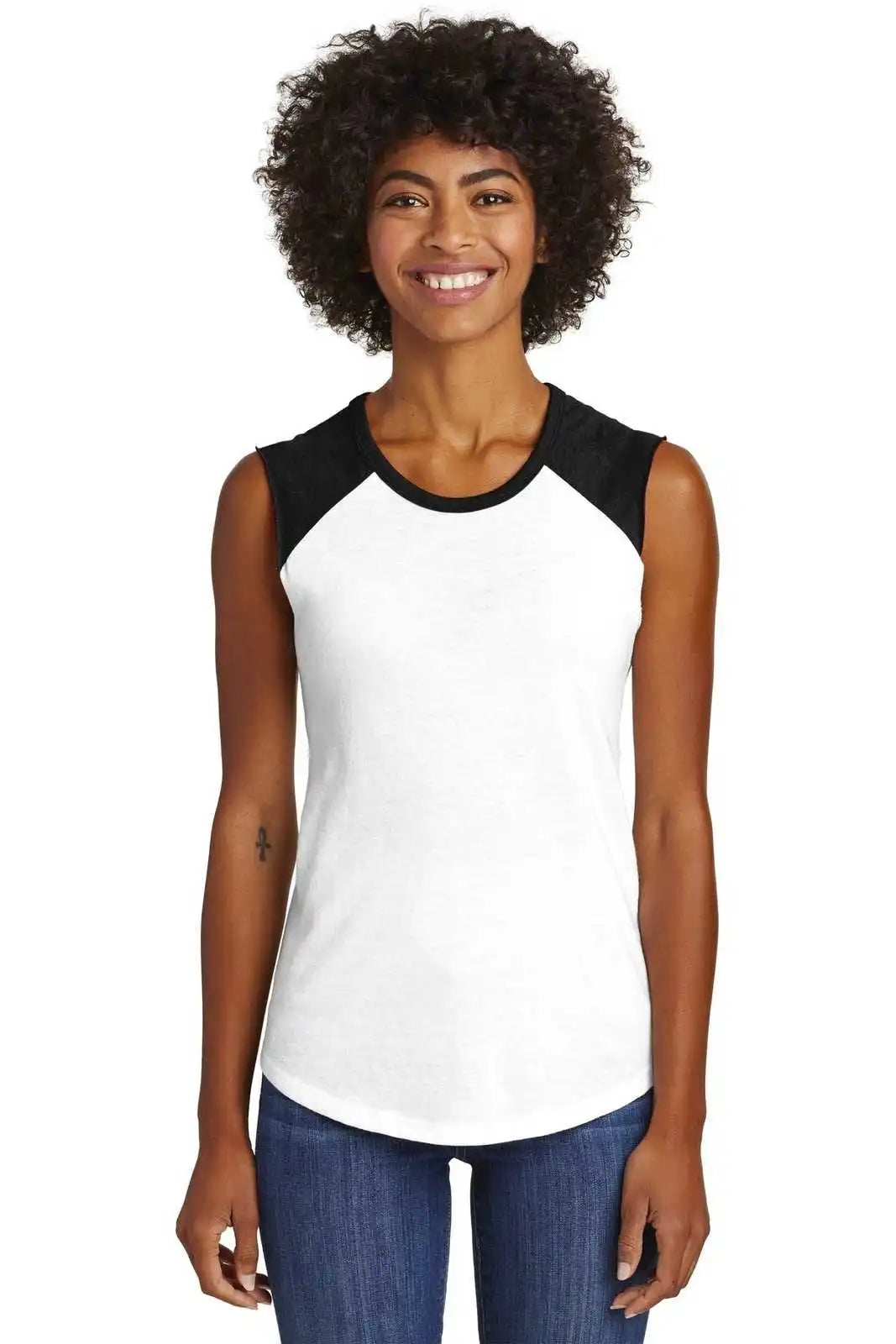 Alternative Aa5104 Women’s Team Player Vintage 50/50 Tee - White Black