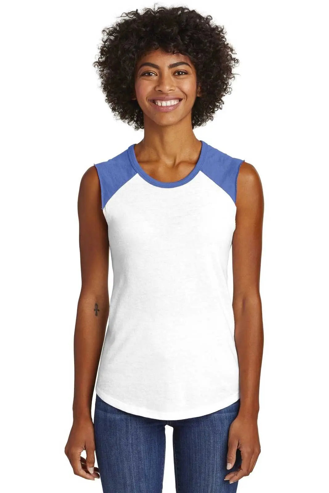 Alternative Aa5104 Women’s Team Player Vintage 50/50 Tee - White Royal