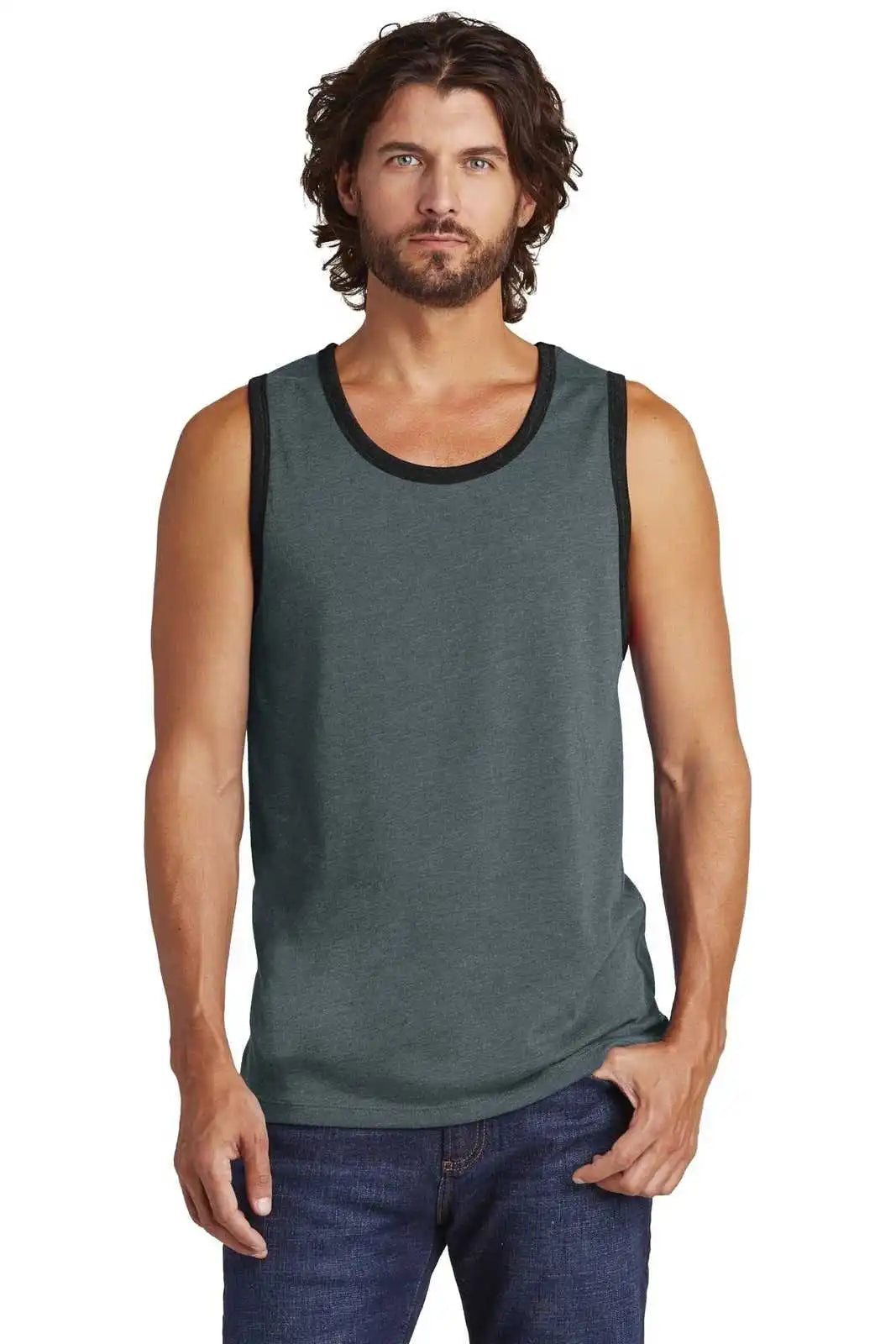 Alternative Aa6043 Rebel Blended Jersey Tank - Heather Deep Charcoal Black