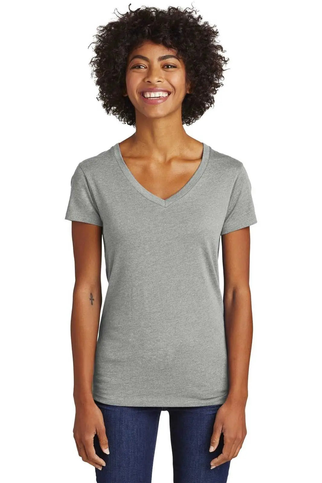 Alternative Aa6046 Women’s Runaway Blended Jersey V-neck Tee - Heather Gray