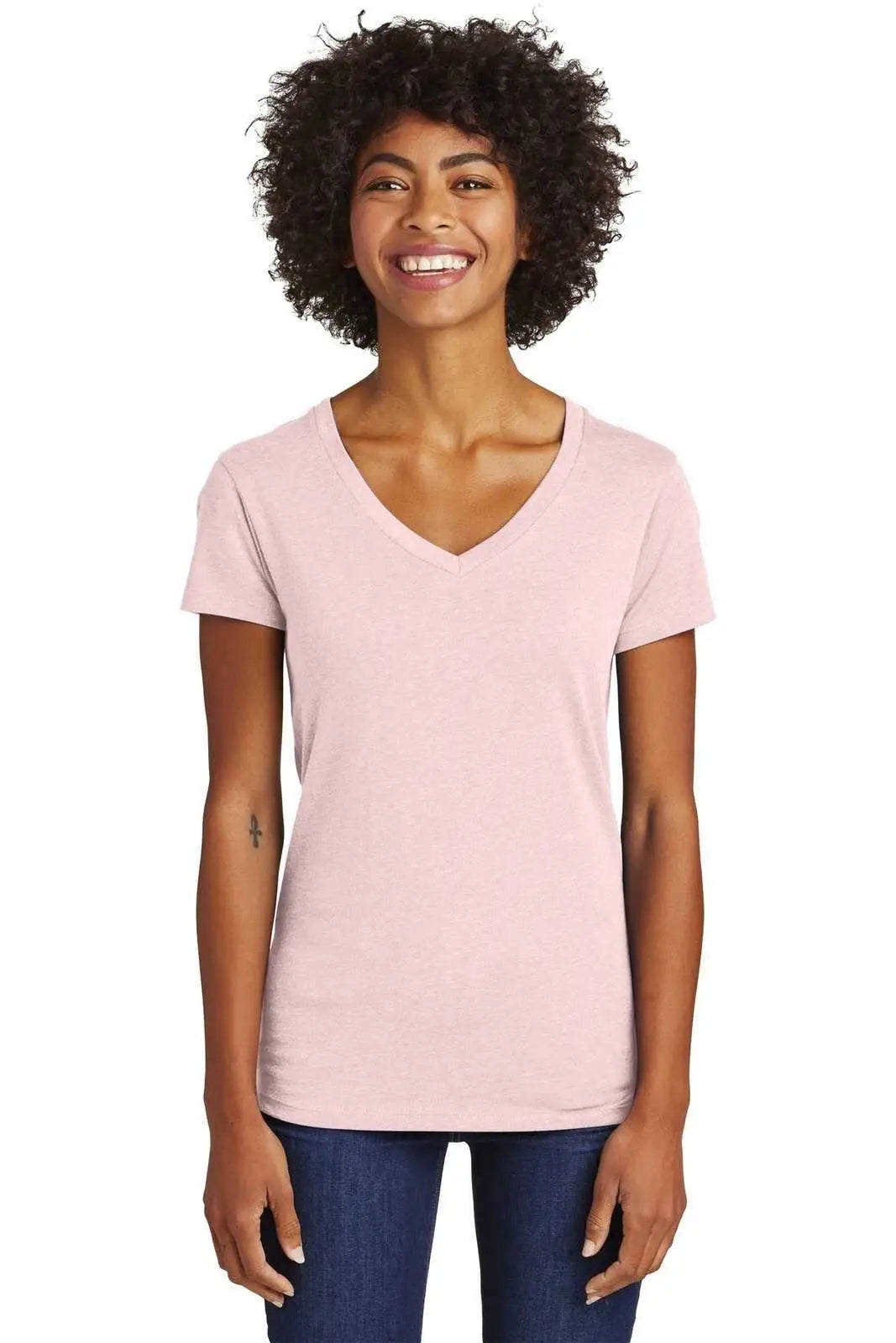 Alternative Aa6046 Women’s Runaway Blended Jersey V-neck Tee - Heather Rose Quartz