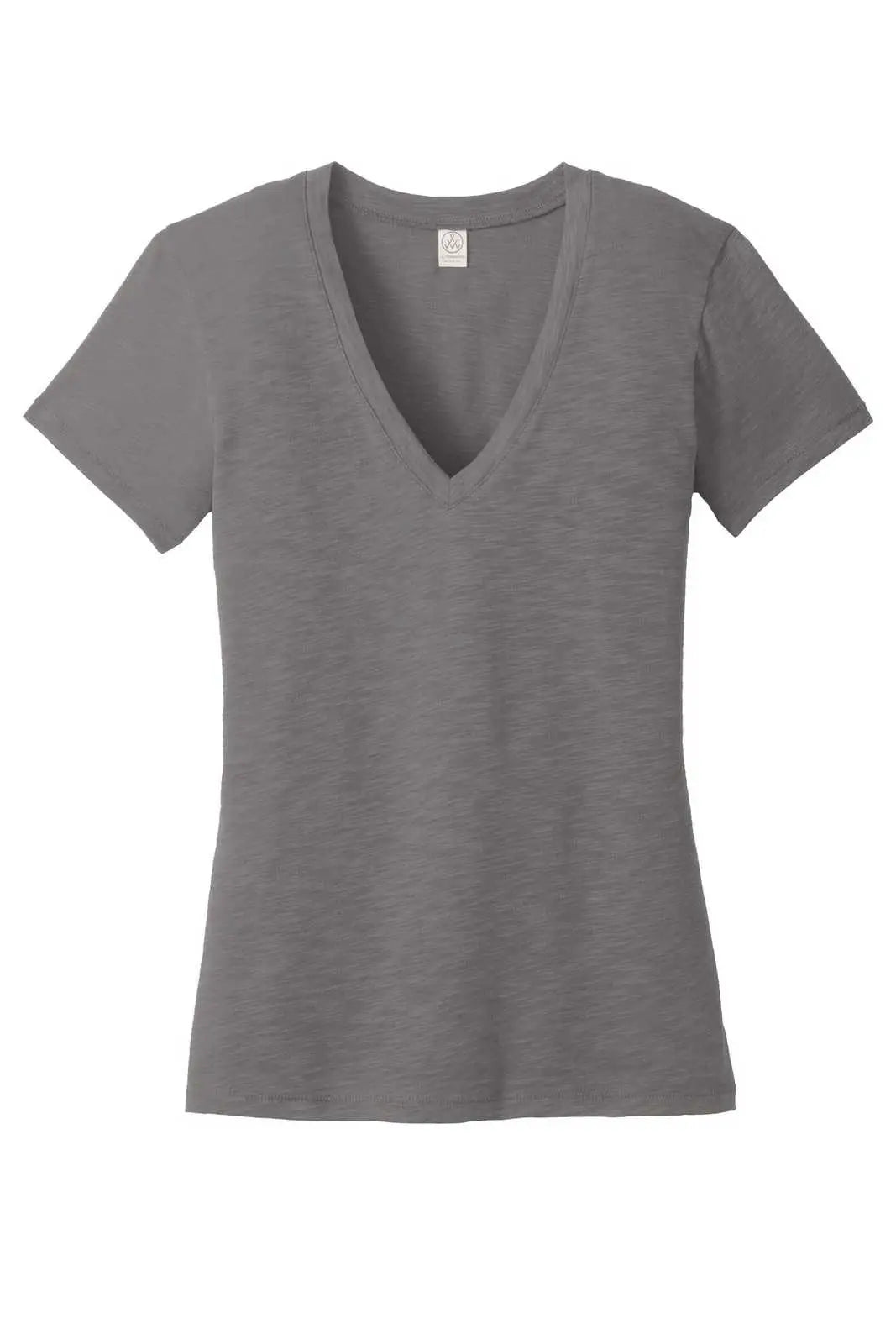 Alternative Aa6097 Women’s Weathered Slub So-low V-neck Tee - Elephant Gray
