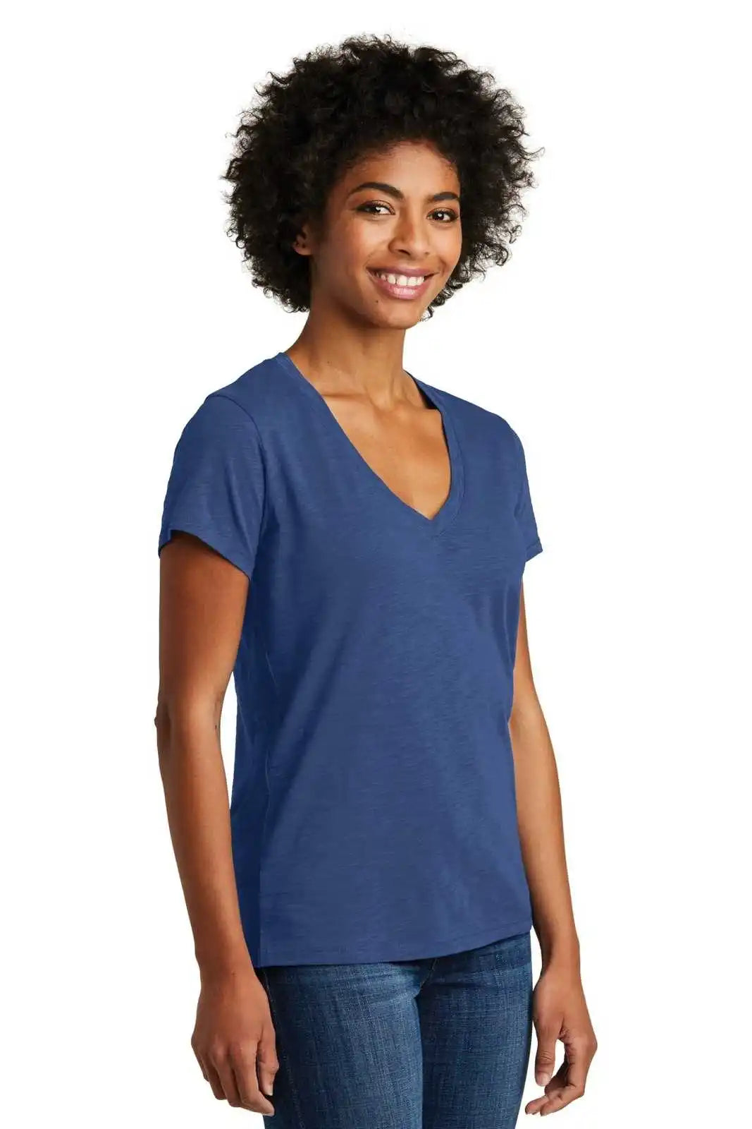 Alternative Aa6097 Women’s Weathered Slub So-low V-neck Tee - Royal Blue