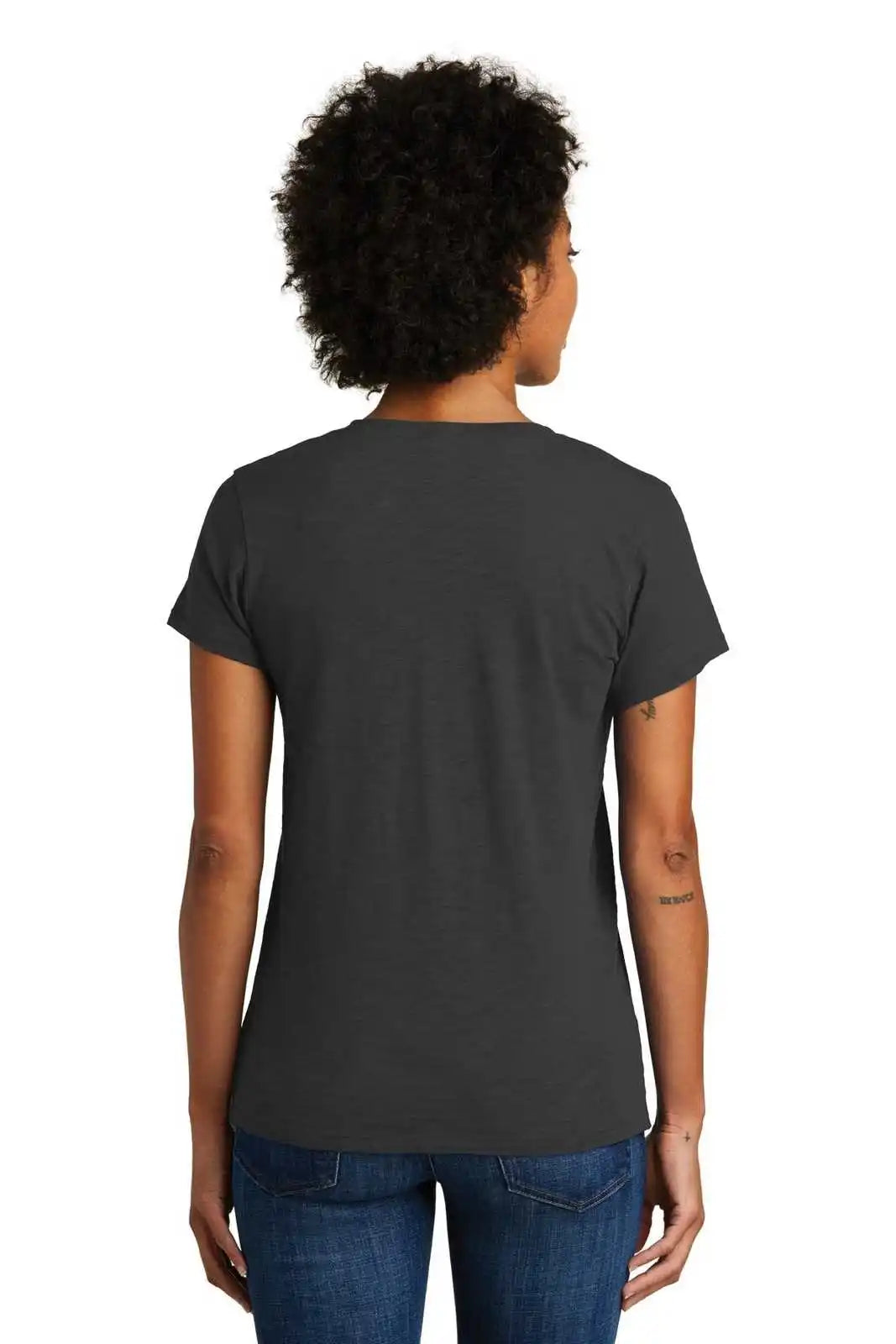 Alternative Aa6097 Women’s Weathered Slub So-low V-neck Tee - Washed Black