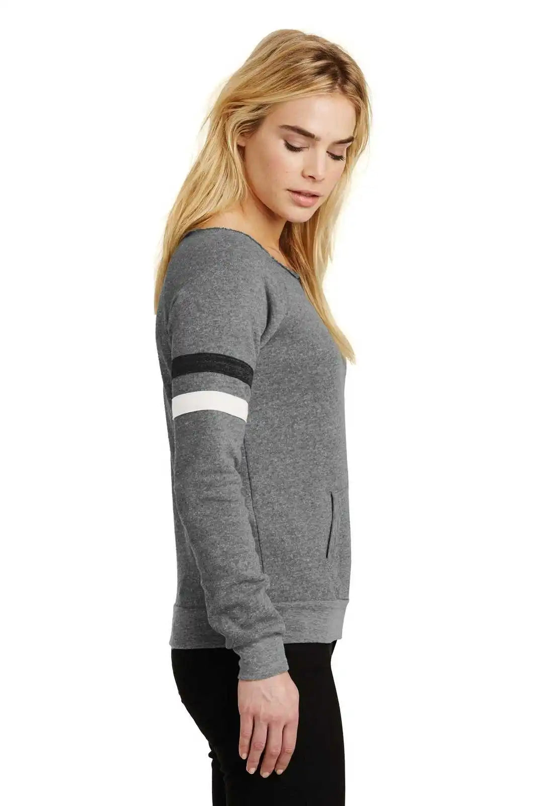 Alternative Aa9583 Women’s Maniac Sport Eco-fleece Sweatshirt - Eco Gray Black Ivory