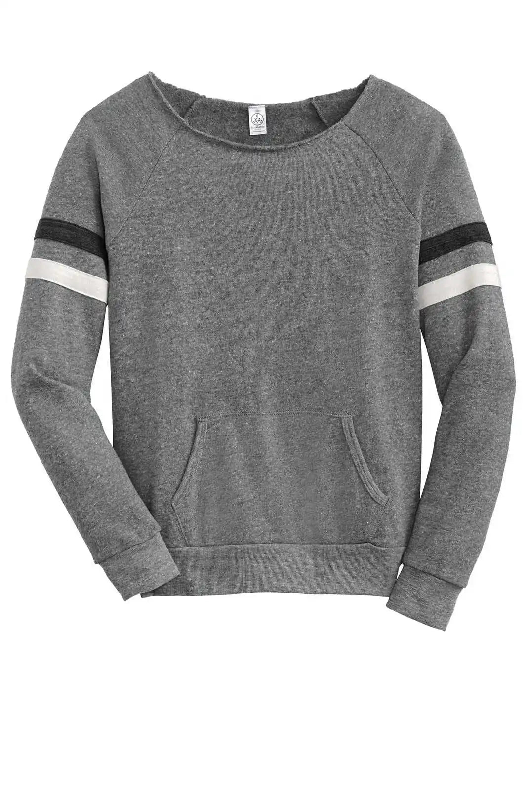 Alternative Aa9583 Women’s Maniac Sport Eco-fleece Sweatshirt - Eco Gray Black Ivory