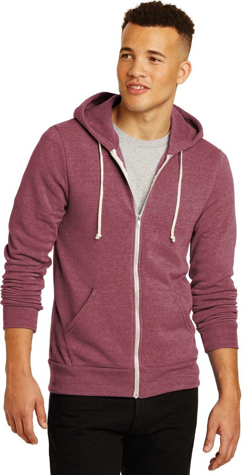Alternative Aa9590 Rocky Eco-fleece Zip Hoodie - Eco True Currant
