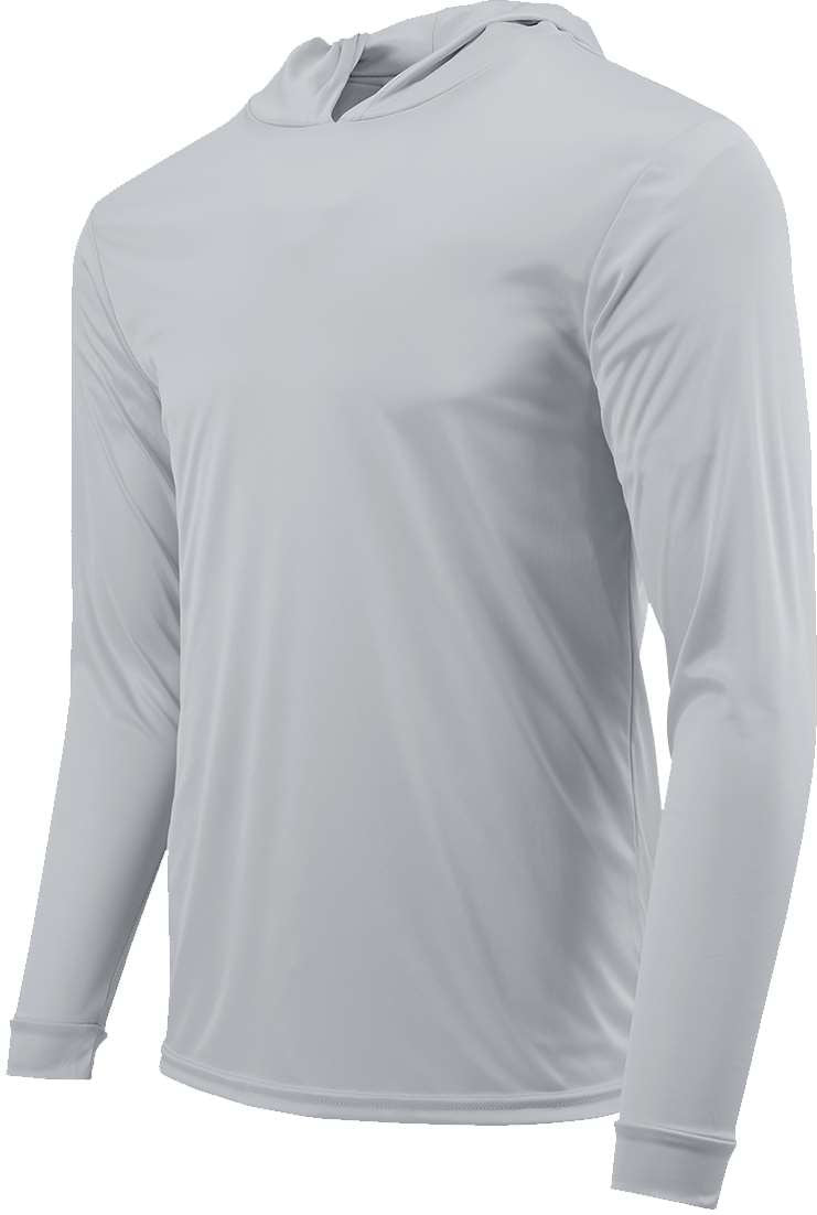 Aluminum Youth Bahama Performance Hooded Long Sleeve T-Shirt - 221Y