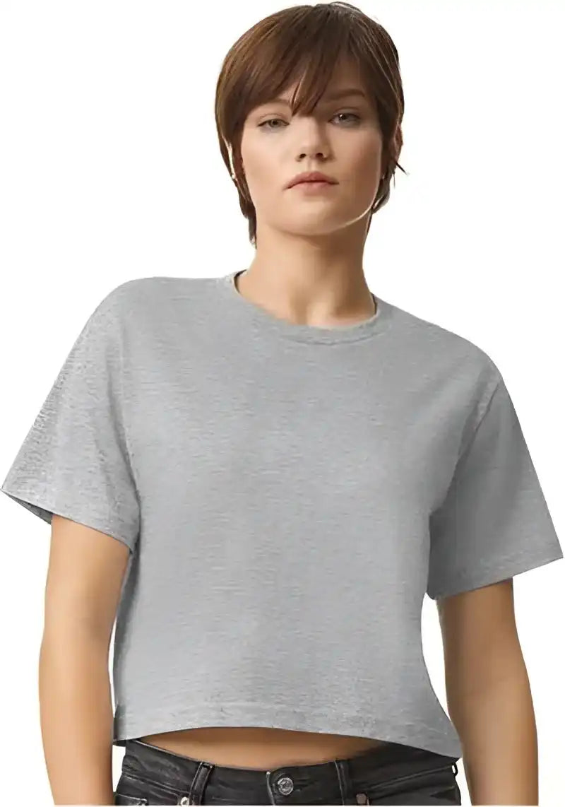 American Apparel 102 Women’s Fine Jersey Boxy Tee - Heather Gray