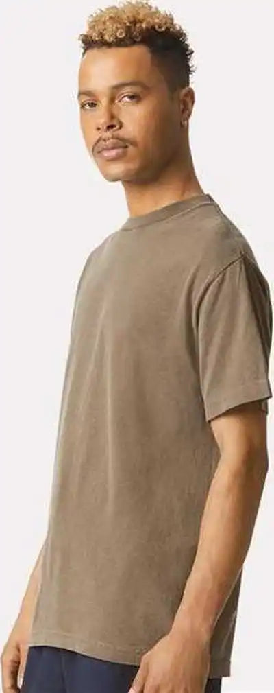 American Apparel 1301gd Garment Dyed Unisex Heavyweight Cotton Tee Faded Brown