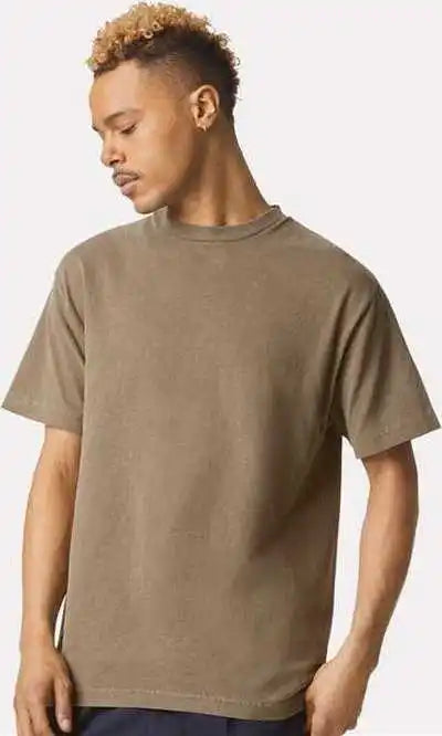 American Apparel 1301gd Garment Dyed Unisex Heavyweight Cotton Tee Faded Brown